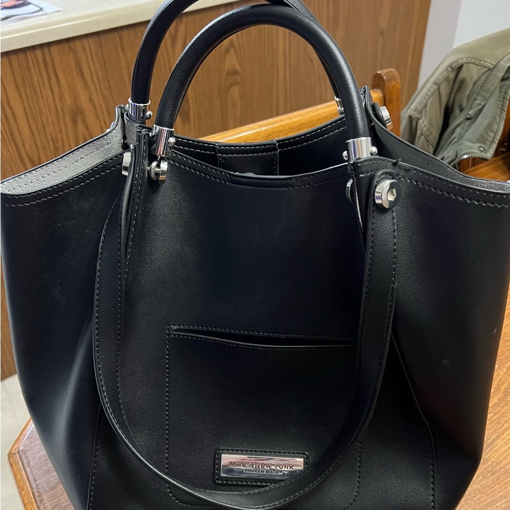 Marc New York Andrew Marc Black Leather Hobo Bag